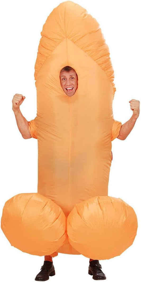 Costume Gonfiabile Willy Pene Enorme con Ventola a Batteria Celibato Trash