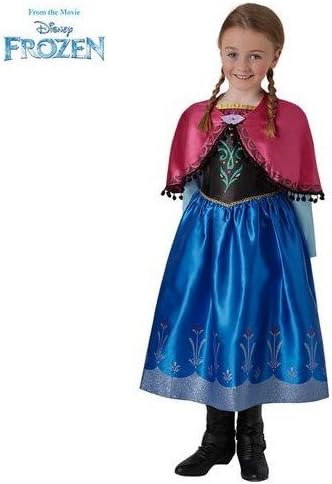 Costume Deluxe Anna Frozen Abito con Mantellina Glitter Originale in Scatola Disney