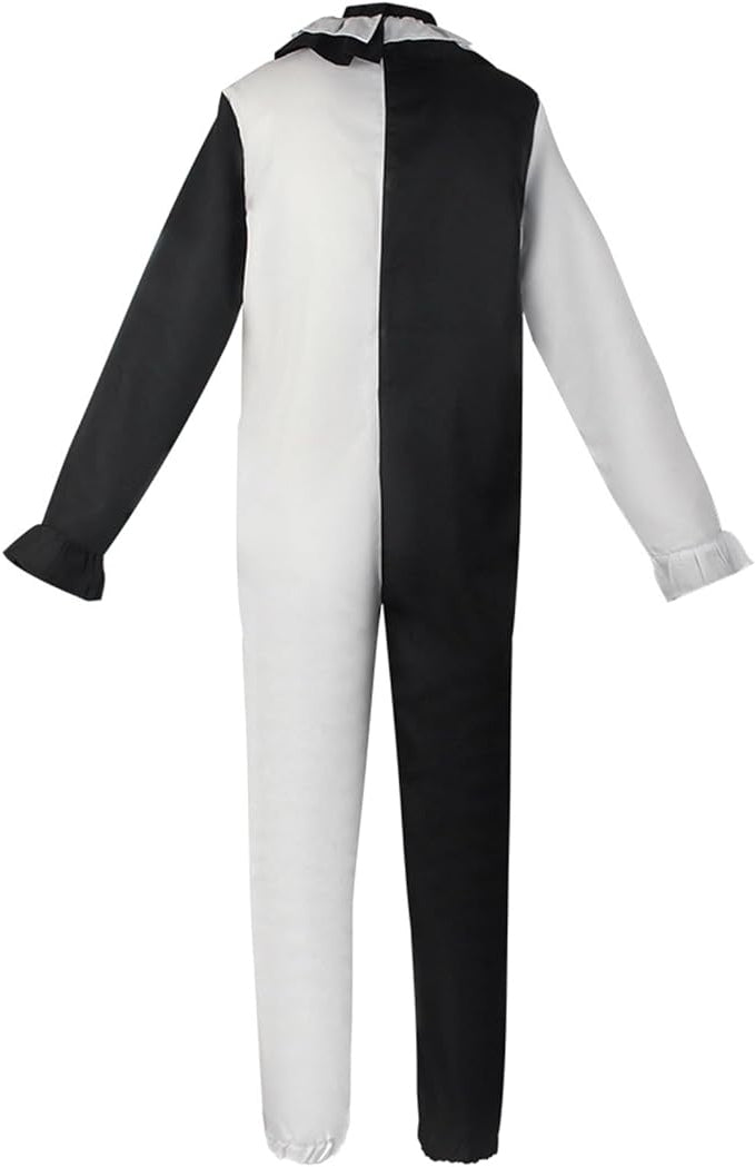 Costume Art Clown Terrifier Tuta Bianco Nera con Zip Unisex Pagliaccio Cinema Horror
