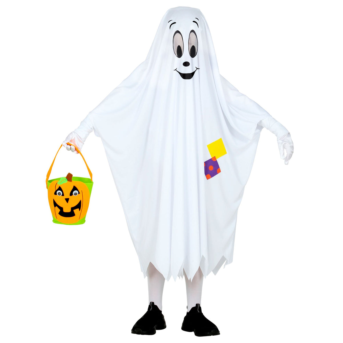 Costume Bambino Fantasma Horror con Tunica e Cappuccio Halloween
