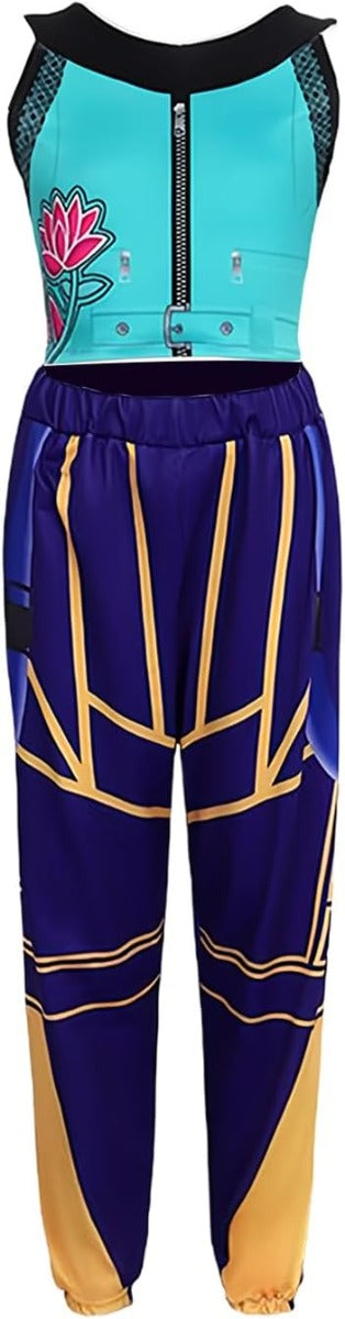 Costume Kpop Huntrix Demon Hunters Zoey Top e Pantalone Cosplay