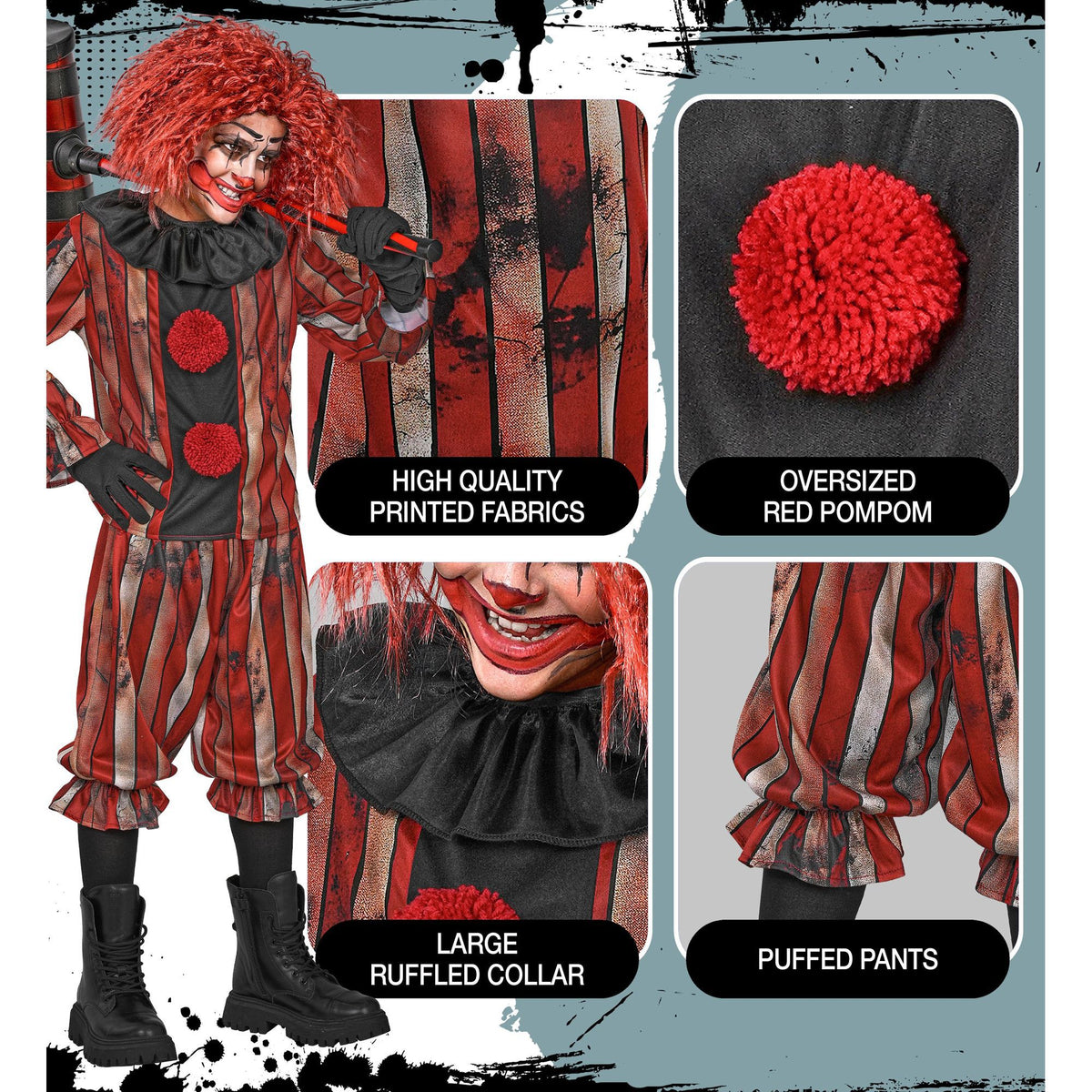Costume Bambino Clown Horror It Halloween