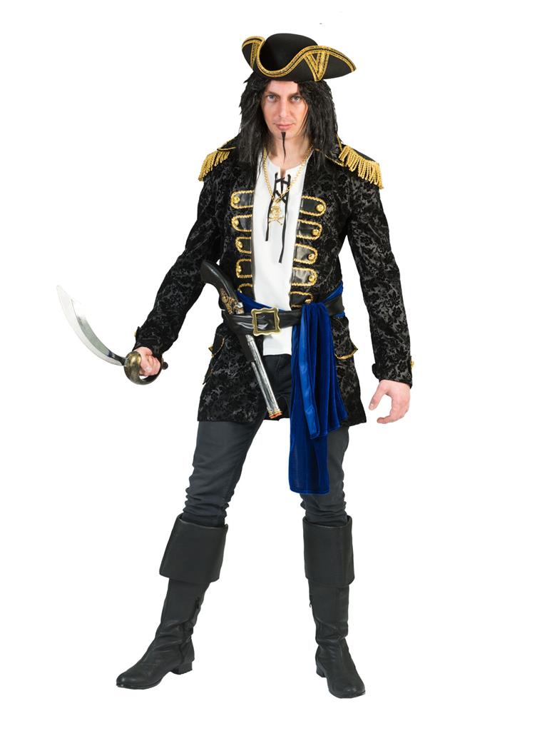 Costume Adulto Pirata Completo di Giacca Camicia Cintura e Sciarpa