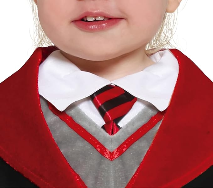 Costume Studente Neonato Scuola Magia Tunica Nera in Vellutino Grifondoro Harry Potter