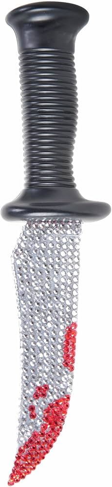 Coltello Ghost Face Scream Originale Bling con Diamanti e Sangue 30 cm