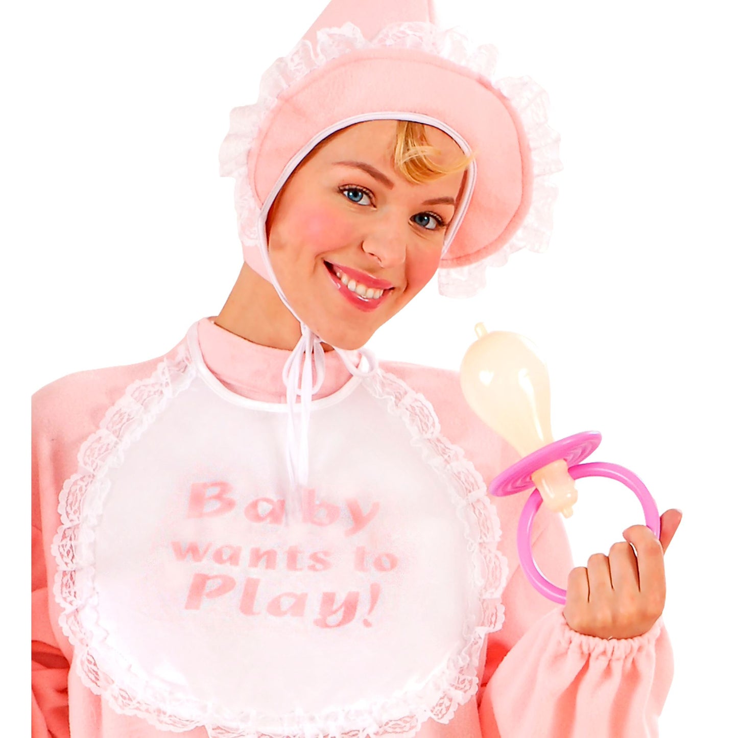 Maxi Ciuccio Bebè Sonoro Rosa in PVC Baby Shower Clown 25cm