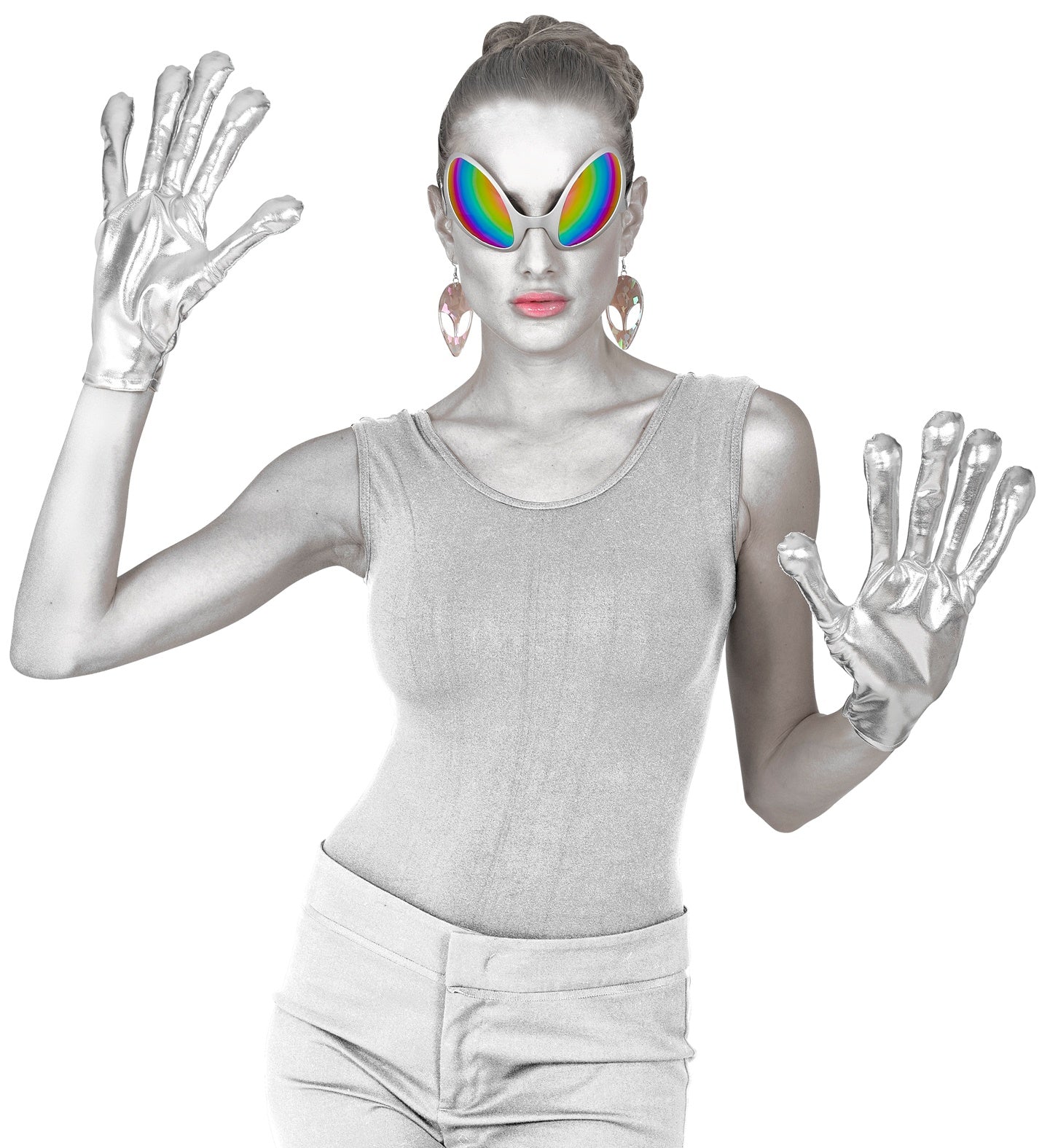 guanti extraterrestre argento