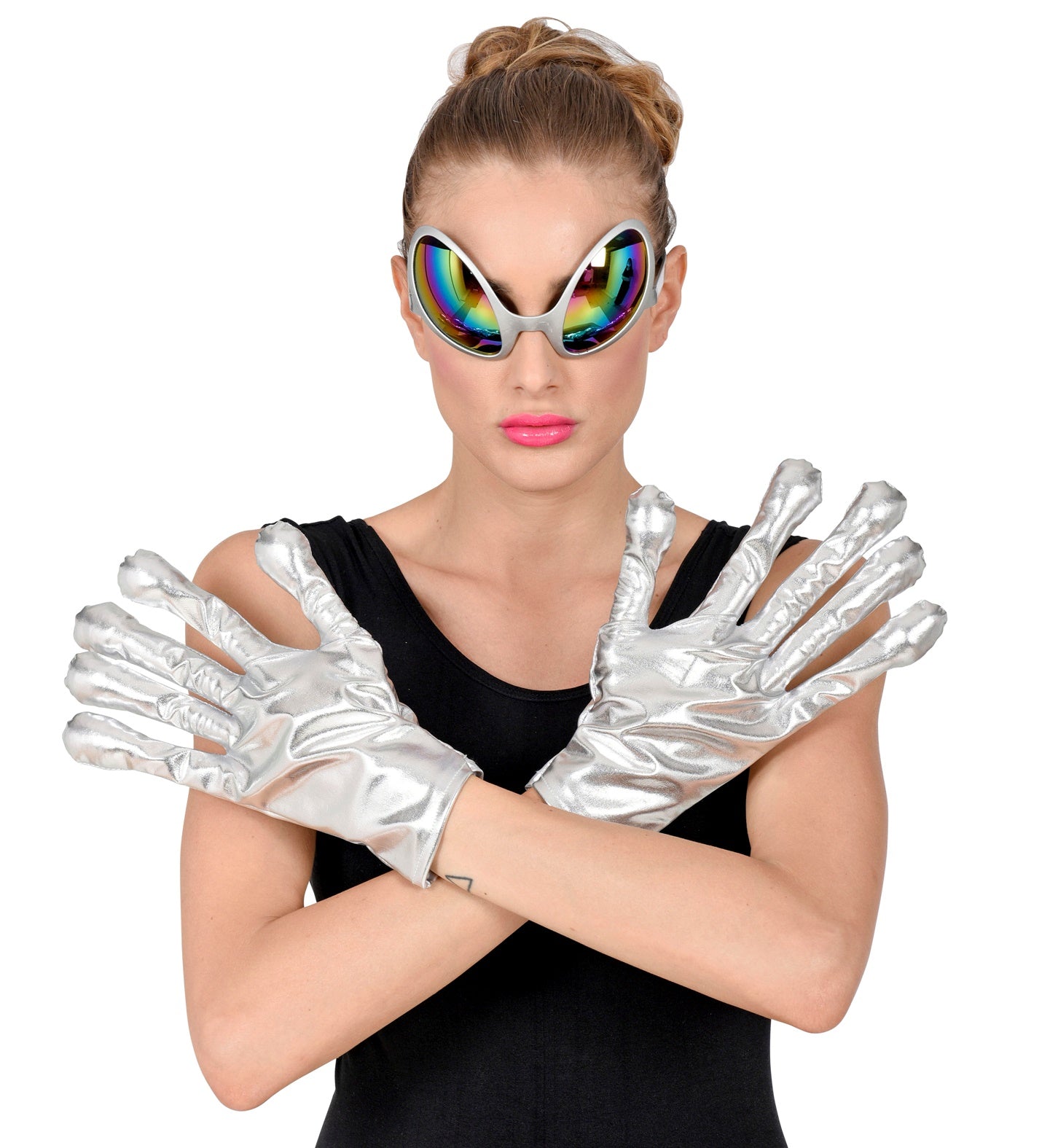 guanti extraterrestre argento