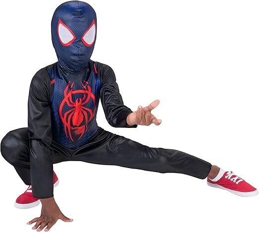 Maschera Spiderman Miles Morales Originale Across Spiderverse Marvel in Stoffa Bambino