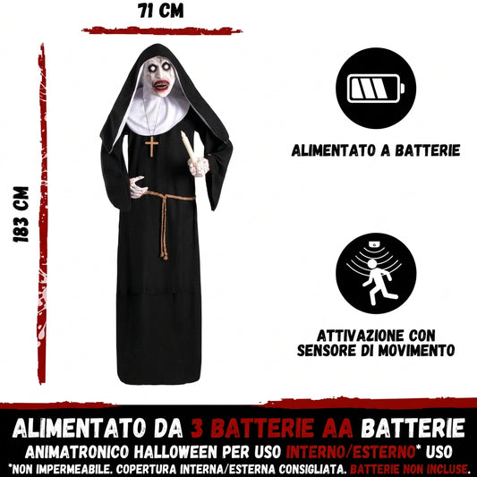 The Nun Valak Suora Horror con Luce Suono e Movimento Animatronica 1,83m