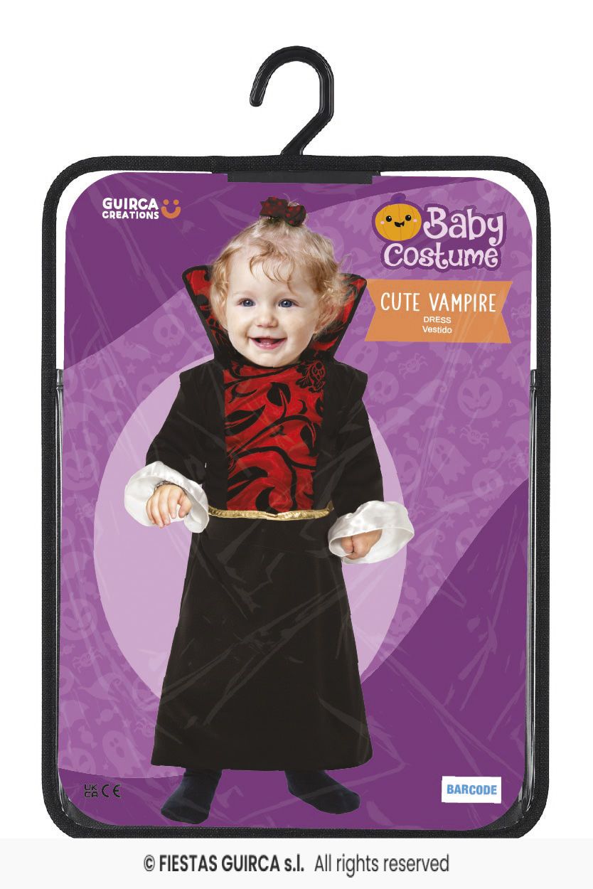 Costume Neonata Vampira Rosso e Nero