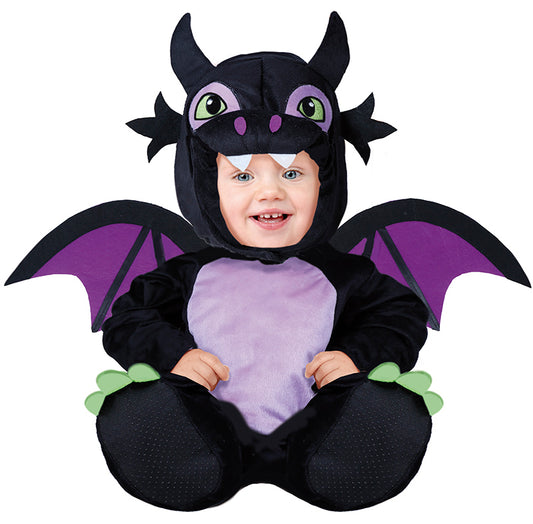 Costume Drago Nero con Ala, Capucha, Cola e Mono 3