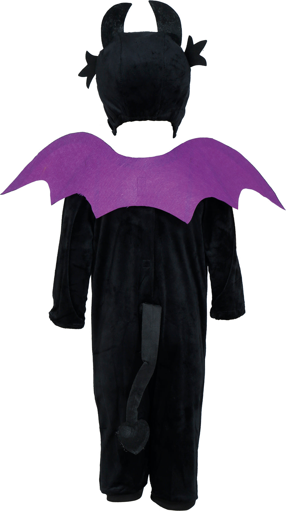 Costume Drago Nero con Ala, Capucha, Cola e Mono 5
