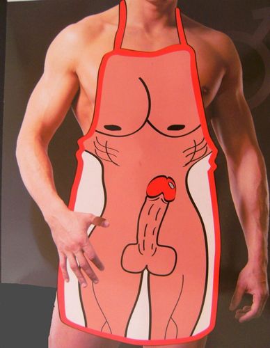 Grembiule Uomo Nudo con Pene Gadget Scherzoso Sexy BBQ Cucina Addio al Celibato