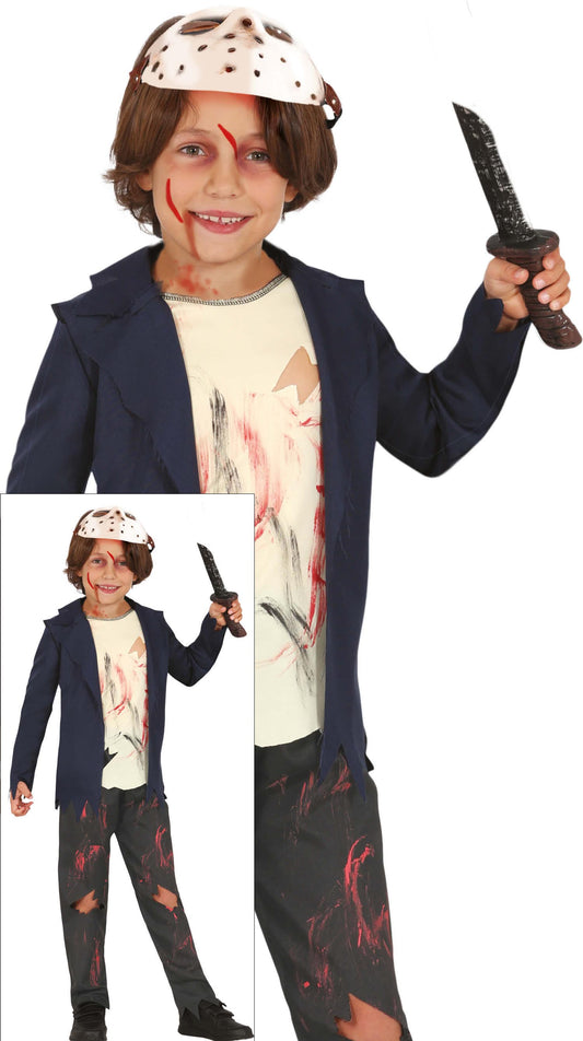 Costume Assassino della Foresta con Camiseta, Chaqueta, Mascara e Pantalon 1