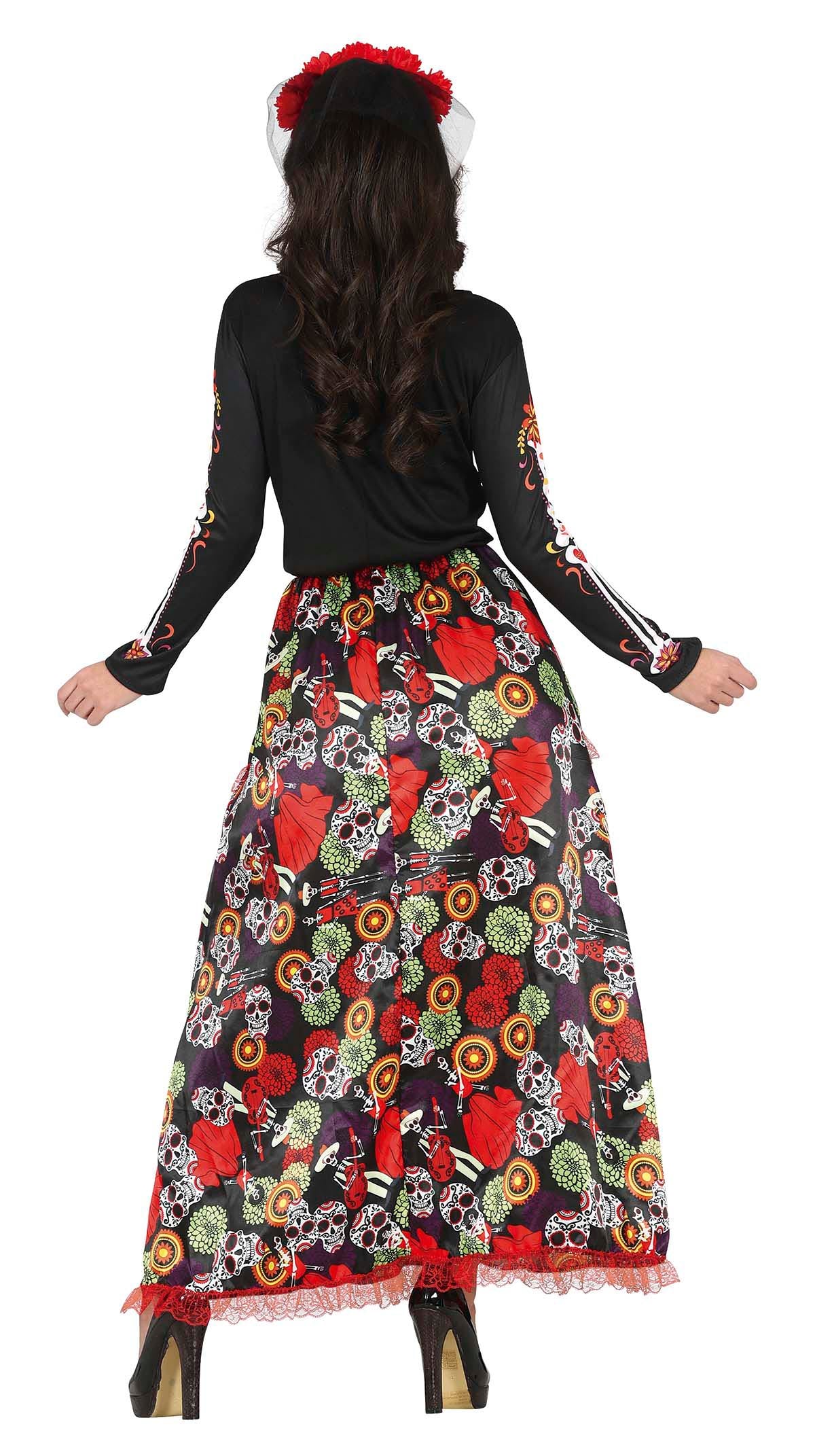 Costume Catrina con Diadema e Vestito 4