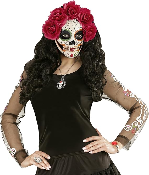 Maschera Intera Morte Messicana Catrina con Rose