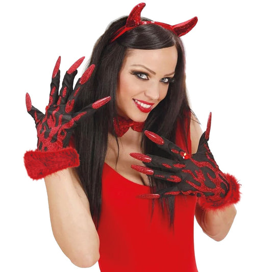 guanti neri halloween