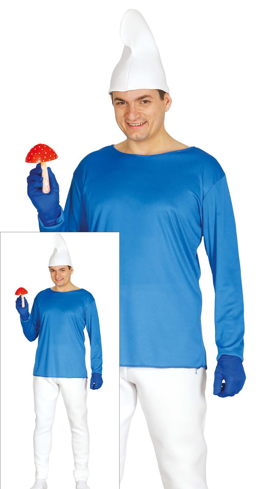 Costume Nano blu con Camiseta, Gorro e Pantalon 1