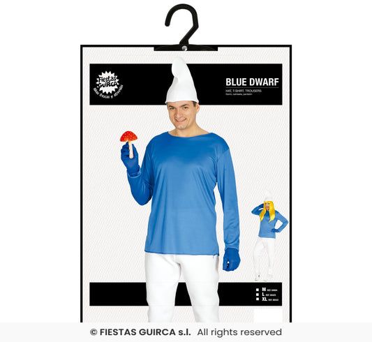 Costume da Puffo Completo di Pantalone Maglia e Cappello