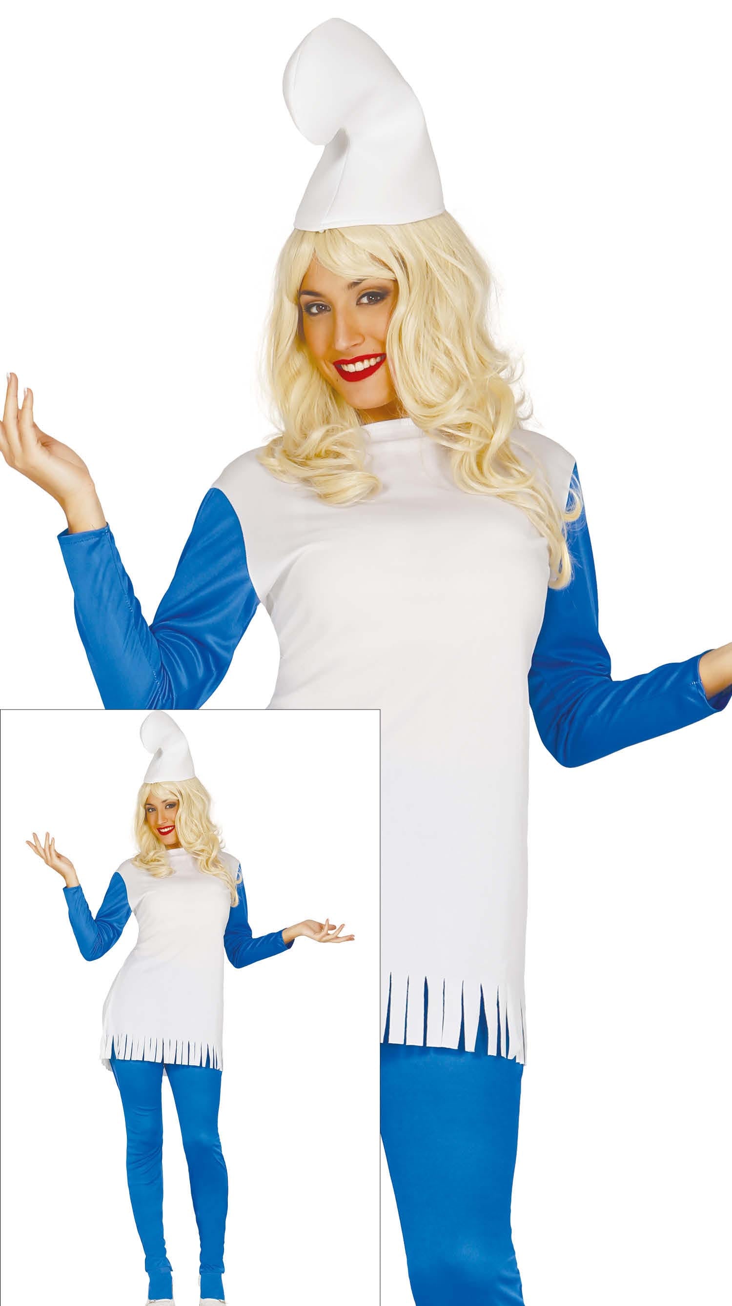 Abbigliamento Nanetta Blu con Camisetata, Gorro, Pantalon e Vestido 1