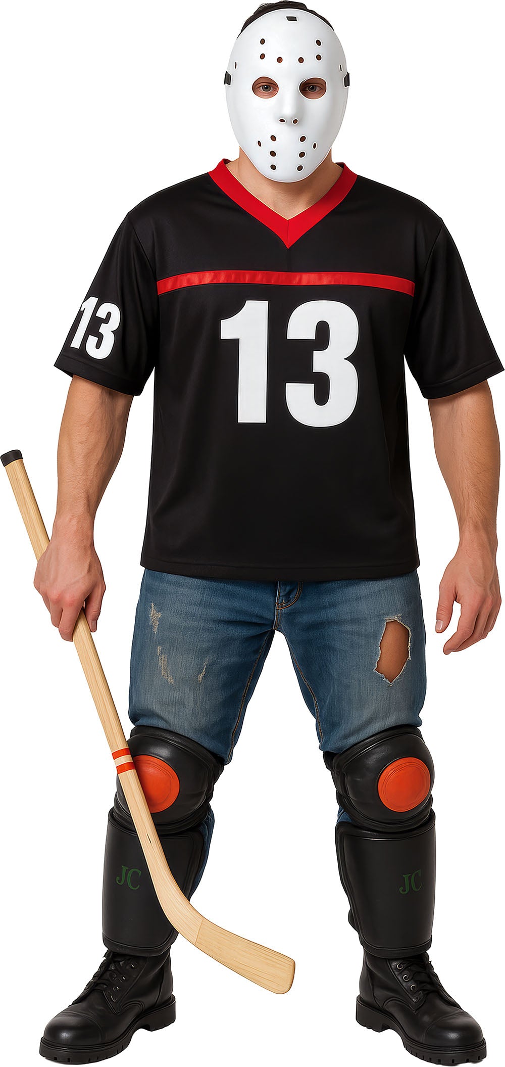 Costume Uomo Jason Adulto Hockey Con Maschera Rigida Venerdi 13