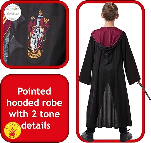 Costume Harry Potter Bambino con Occhiali e Bacchetta Grifondoro Originale