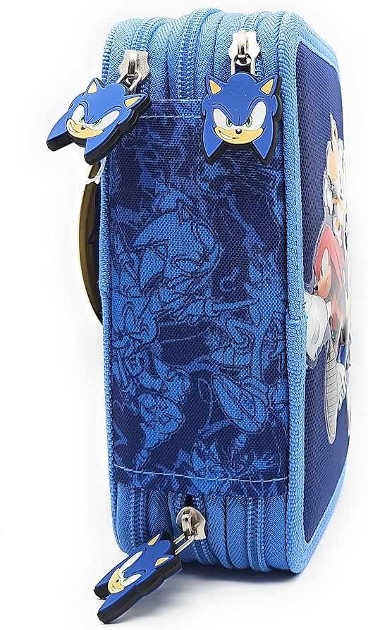 Astuccio 3 Zip Sonic & Friends Originale SEGA Completo 45 Pezzi Scuola