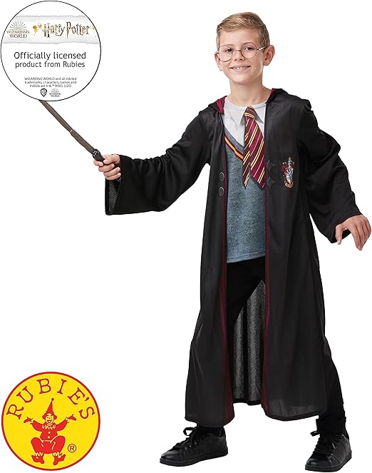 Costume Harry Potter Bambino con Occhiali e Bacchetta Grifondoro Originale