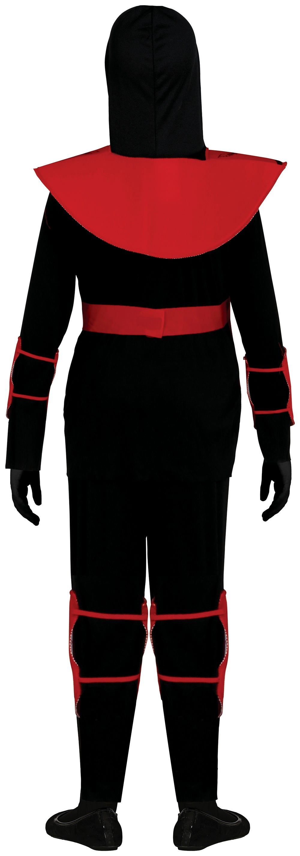 Costume Ninja Rosso con Camiseta, Capucha, Mascara, Munquera, Pantalon, Piezapecho e Rodilleras 4