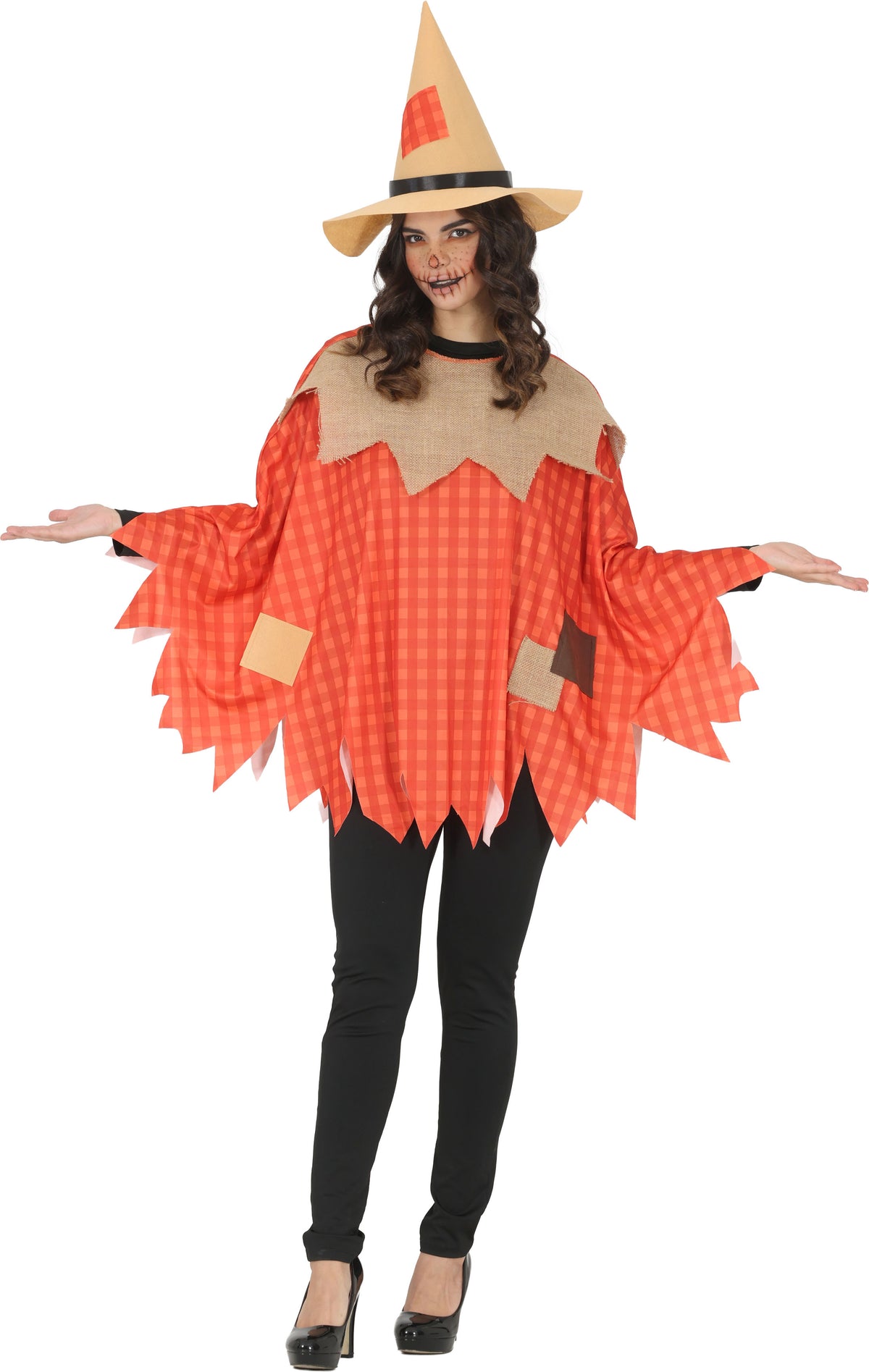 Costume Spaventapasseri Poncho e Cappello Halloween