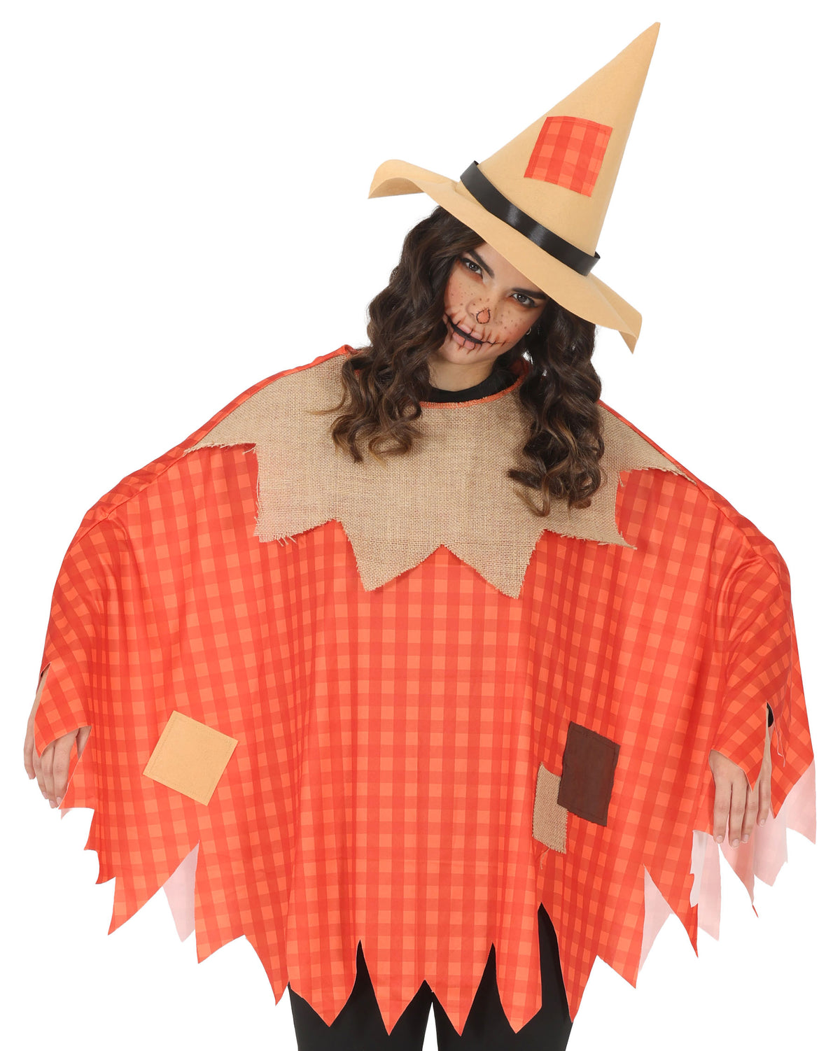 Costume Spaventapasseri Poncho e Cappello Halloween