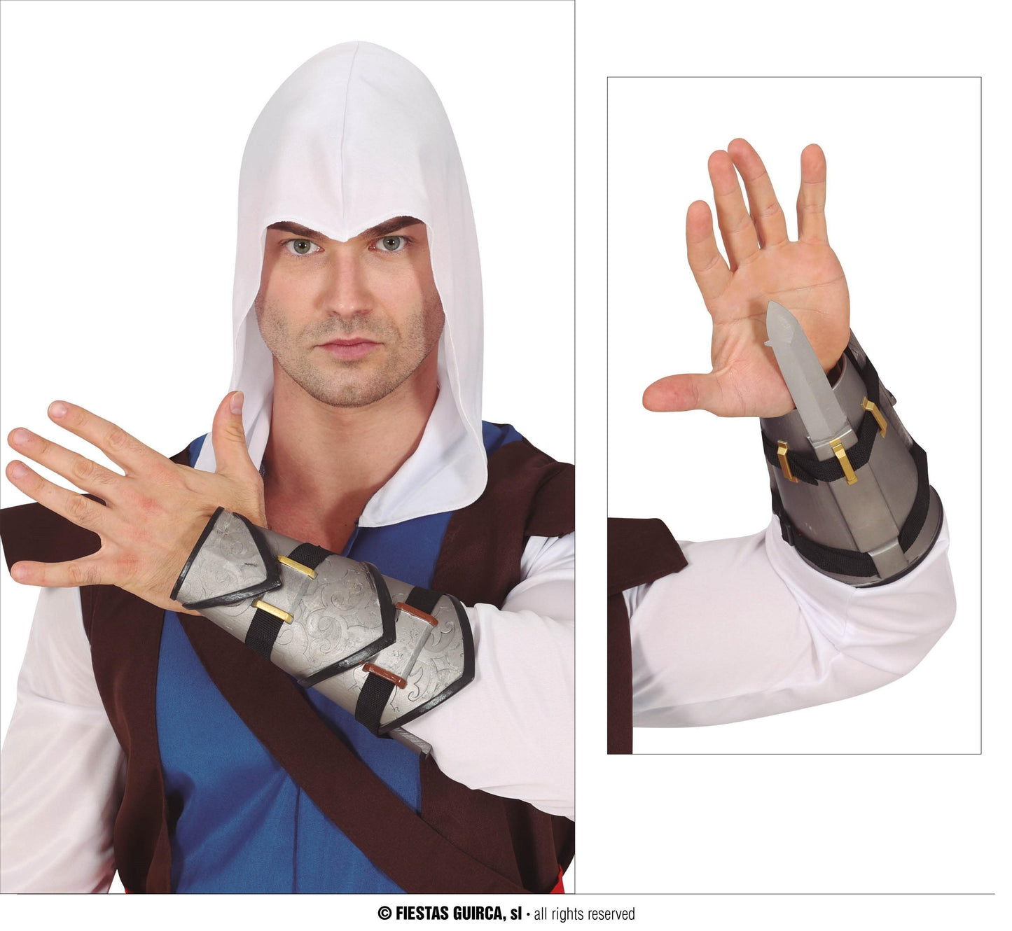 Bracciale con Lama Retrattile Assassin's Creed Crociato Mercenario Videogame