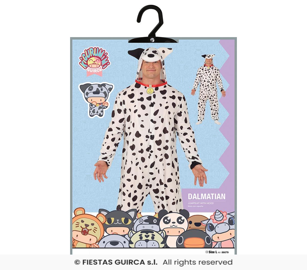 Costume Dalmata Peluche Pigiama Cane di Crudelia Demon La Carica dei 101 Unisex