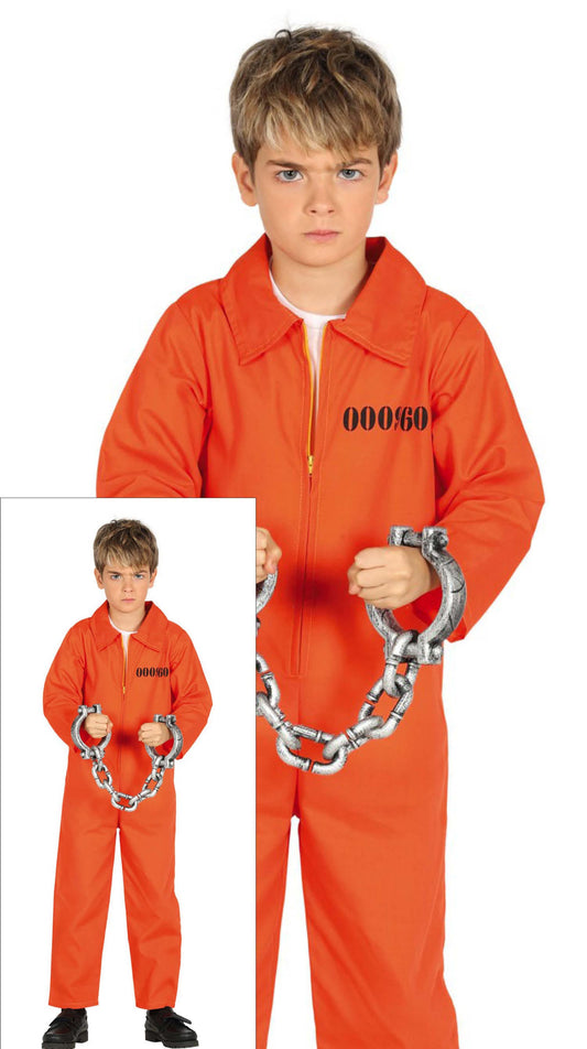Costume Detenuto Carcere Horror Tuta Carcerato Arancione con ZIp Hannibal  1