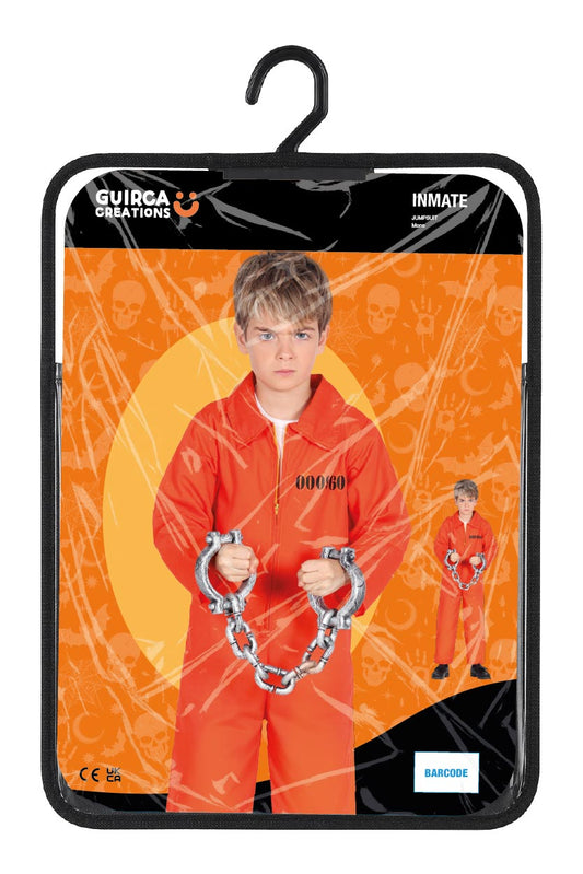 Costume Detenuto Carcere Horror Tuta Carcerato Arancione con ZIp Hannibal 5