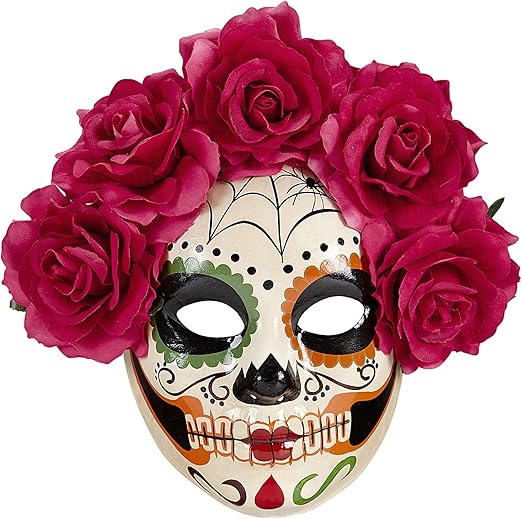 Maschera Intera Morte Messicana Catrina con Rose