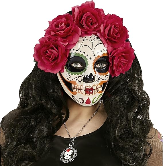 Maschera Intera Morte Messicana Catrina con Rose
