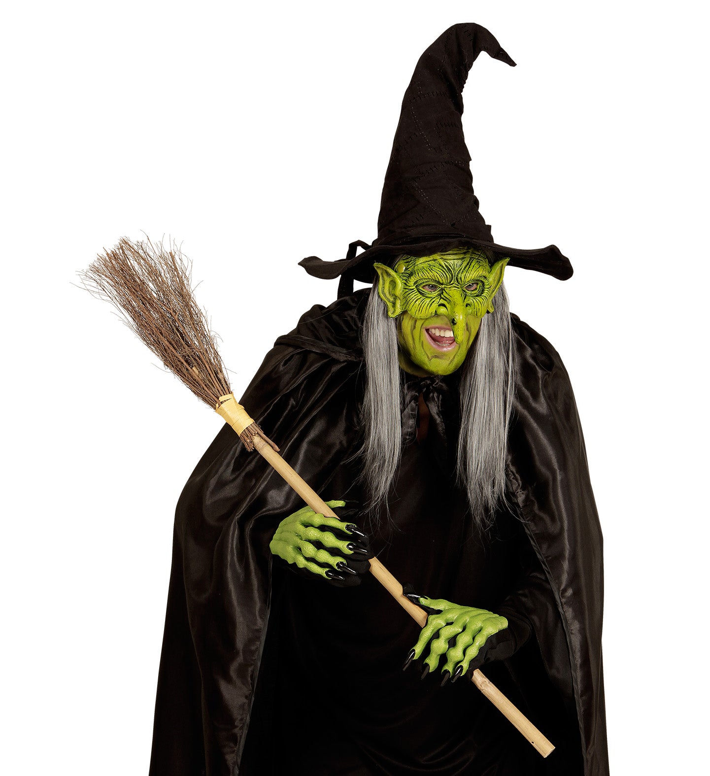 Guanti 3D in Lattice da Strega Verde Zombie Goblin Horror