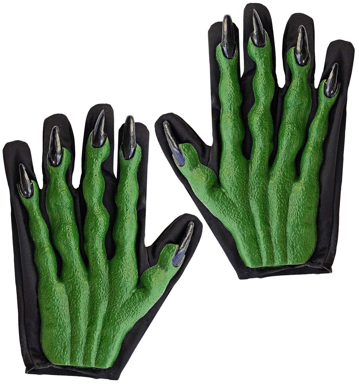 Guanti 3D in Lattice da Strega Verde Zombie Goblin Horror
