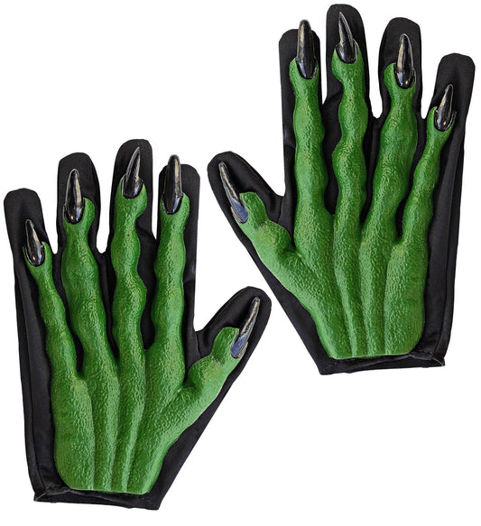 Guanti 3D in Lattice da Strega Verde Zombie Goblin Horror