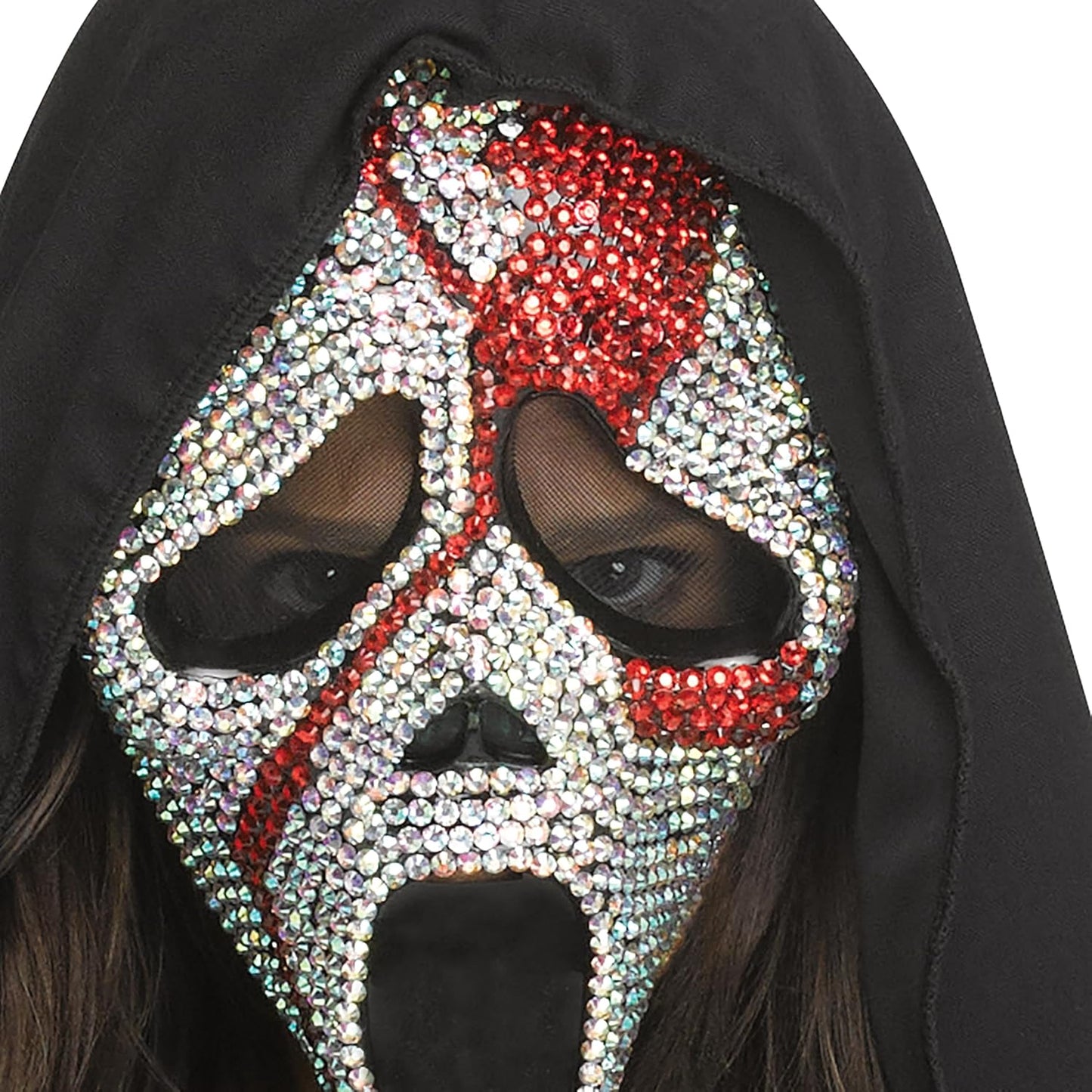 Maschera Ghost Face Scream Originale Bling Diamanti Effetto Sangue