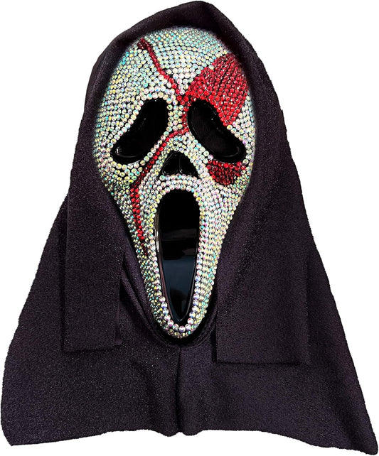 Maschera Ghost Face Scream Originale Bling Diamanti Effetto Sangue