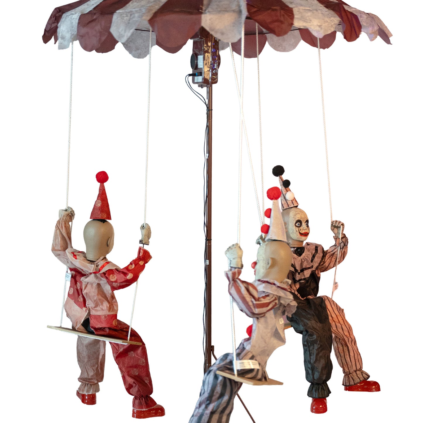 Giostra Circo con Tre Clown Horror con Luce Suono Movimento Animatronica alto 1.8m