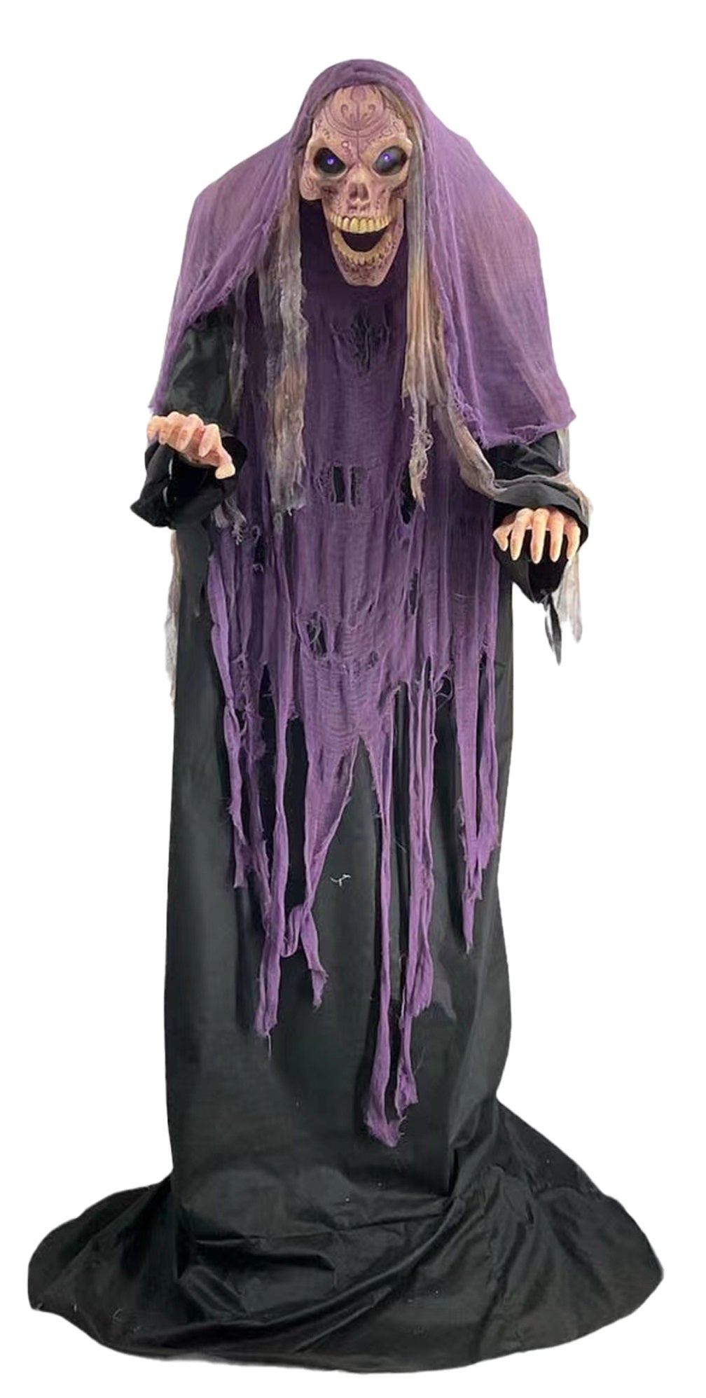 Mostro Morte Viola Horror con Luce Suono e Movimento Animatronica alto 1,8m