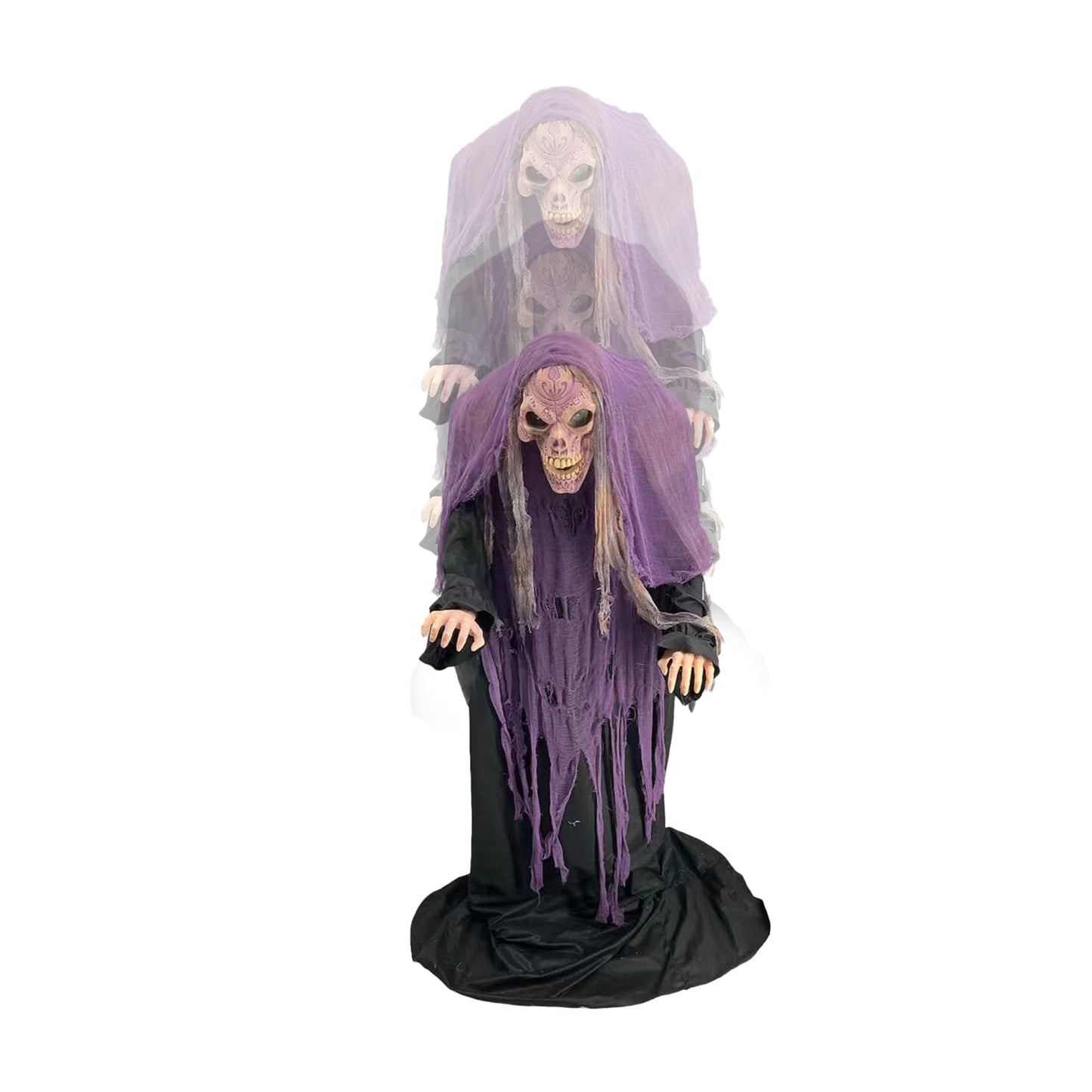 Mostro Morte Viola Horror con Luce Suono e Movimento Animatronica alto 1,8m
