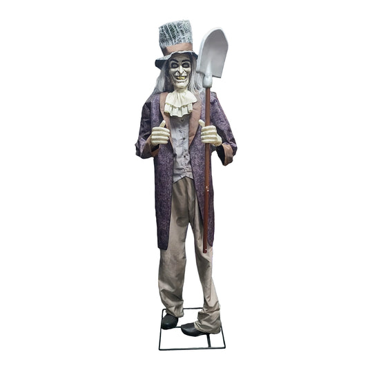 Becchino Zombie Animatronica H 200 cm con Luci e Suoni Scavatore di Tombe