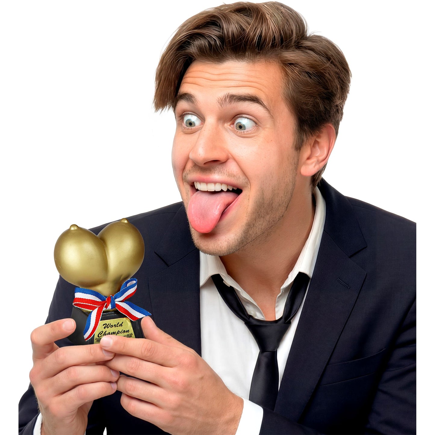 Trofeo Tette d'Oro Gadget per Addio Celibato Sposo Scherzo Matrimonio