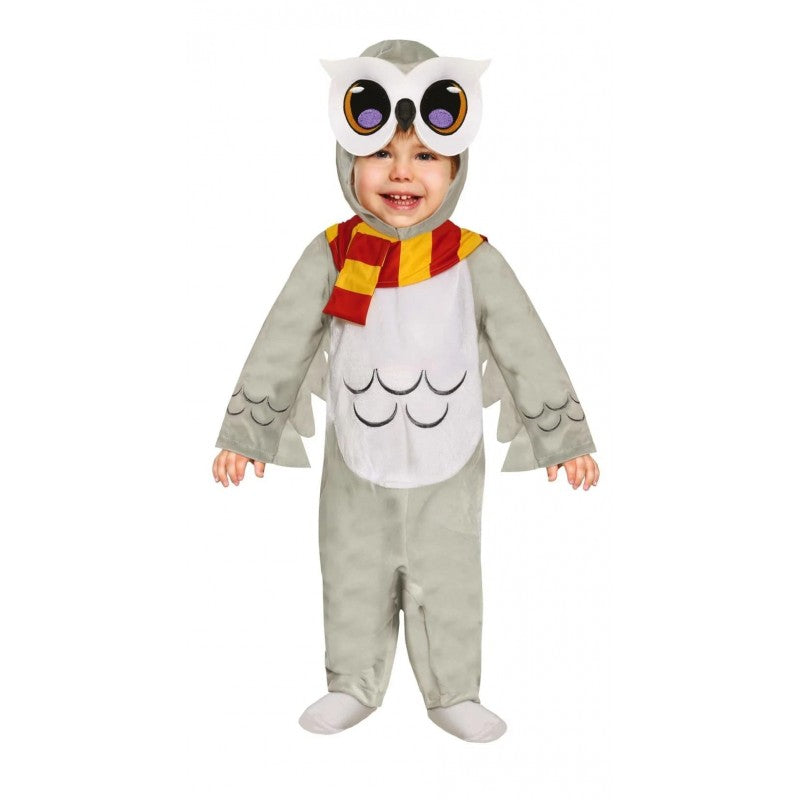 Costume Gufetto Neonato Grifondoro Tutain Pile e Cuffietta Edvige Harry Potter