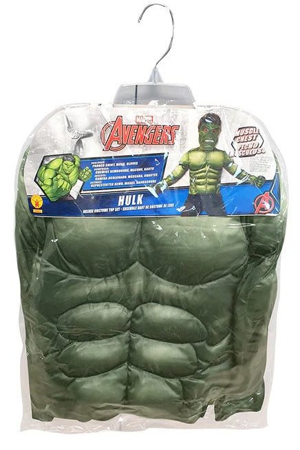 Set Hulk Maglia con Muscoli Maschera e Guanti Originale Marvel Avengers